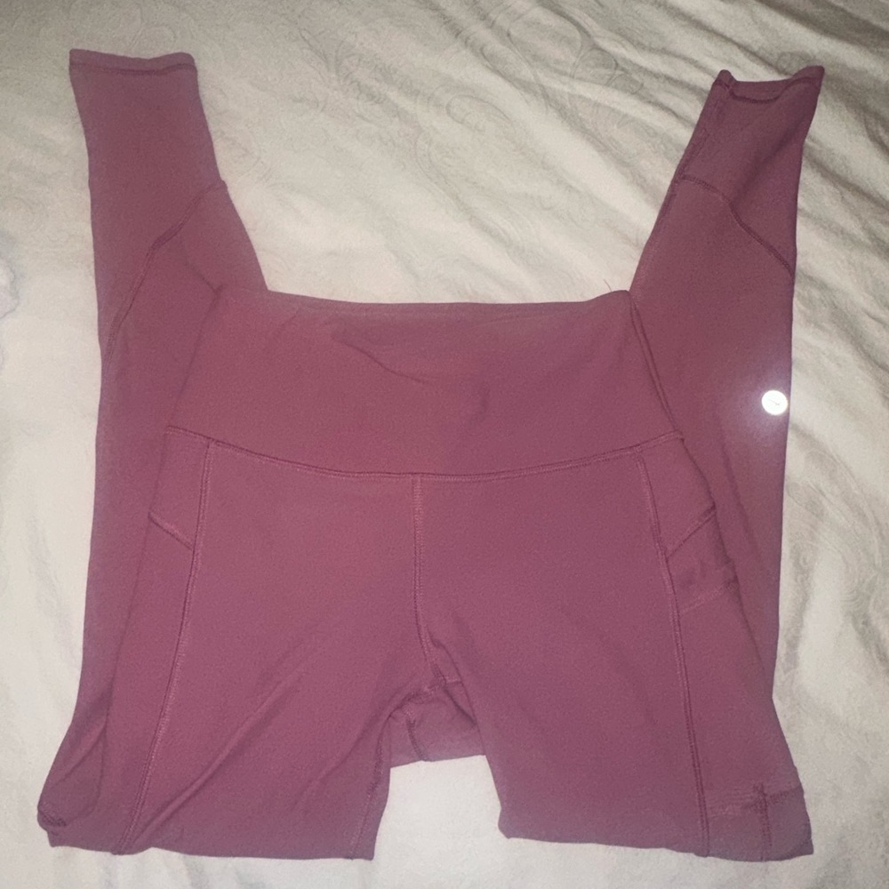 pink side pocket leggings